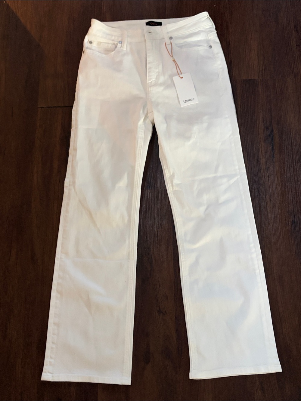 NWT Quince size 27 White Bella Stretch Kick Flare Jeans women’s sz 27